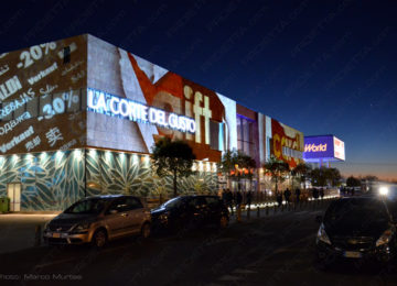 Projections on large shopping malls