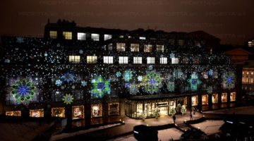 projection-in-Moscow – Luxury mall Tsum