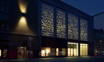 Architectural lighting design on industrial surfaces