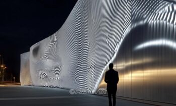 Architectural lighting design on industrial surfaces