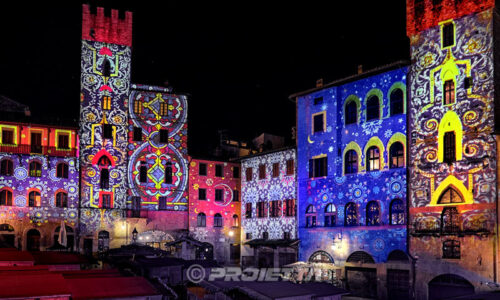 Christmas atmosphere in the city with mapping projections