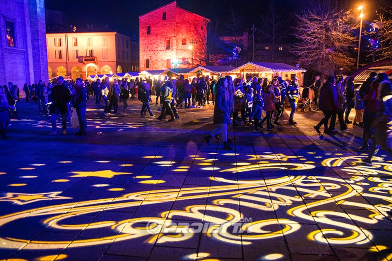 Christmas lights and market