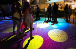 Projection of graphics on the floor