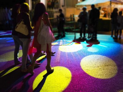 Projection of graphics on the floor