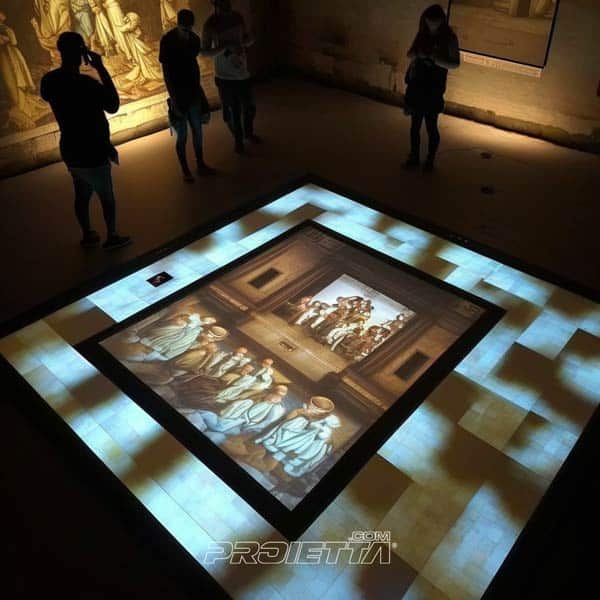 Interactive floor projections for museum installations