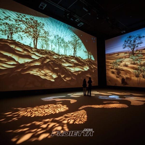 Immersive projections of artworks in museum interiors