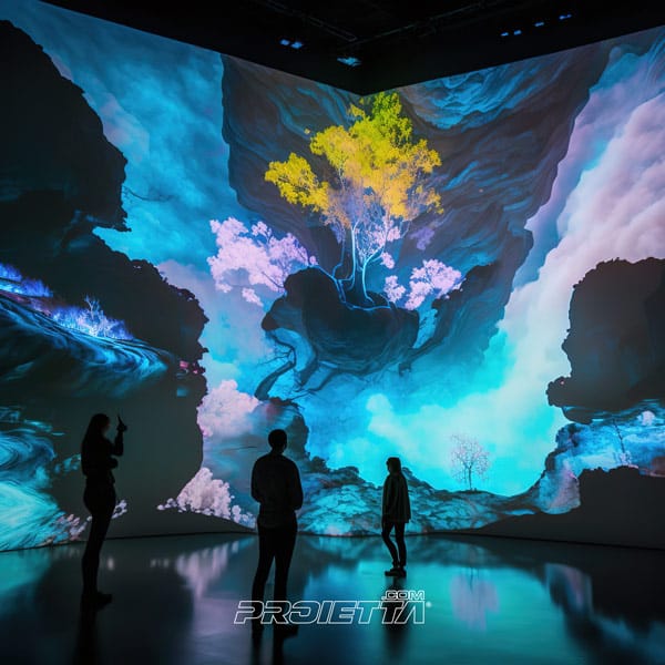 Immersive projections of artworks in museum interiors